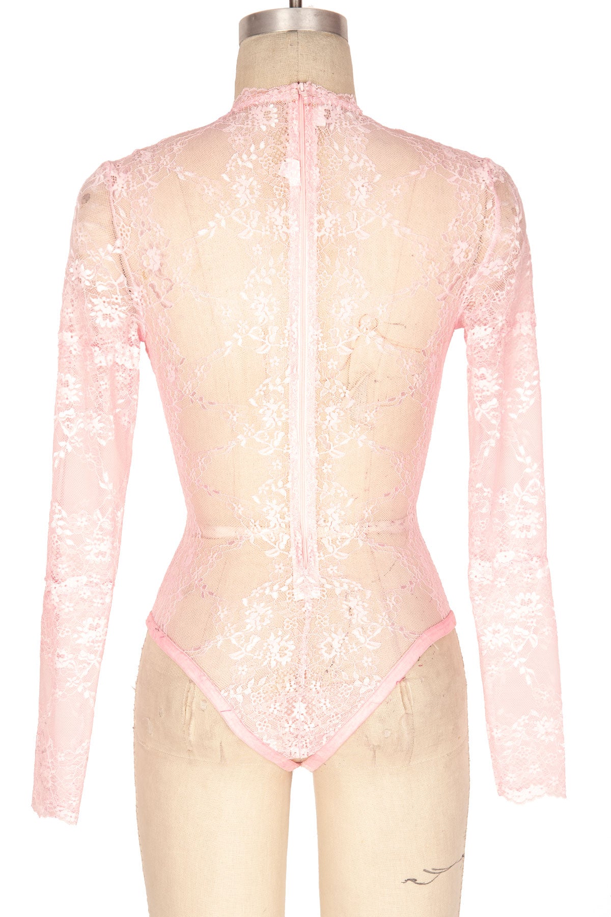 Grace Crotchless Long Sleeve Lace-Up Front Teddy