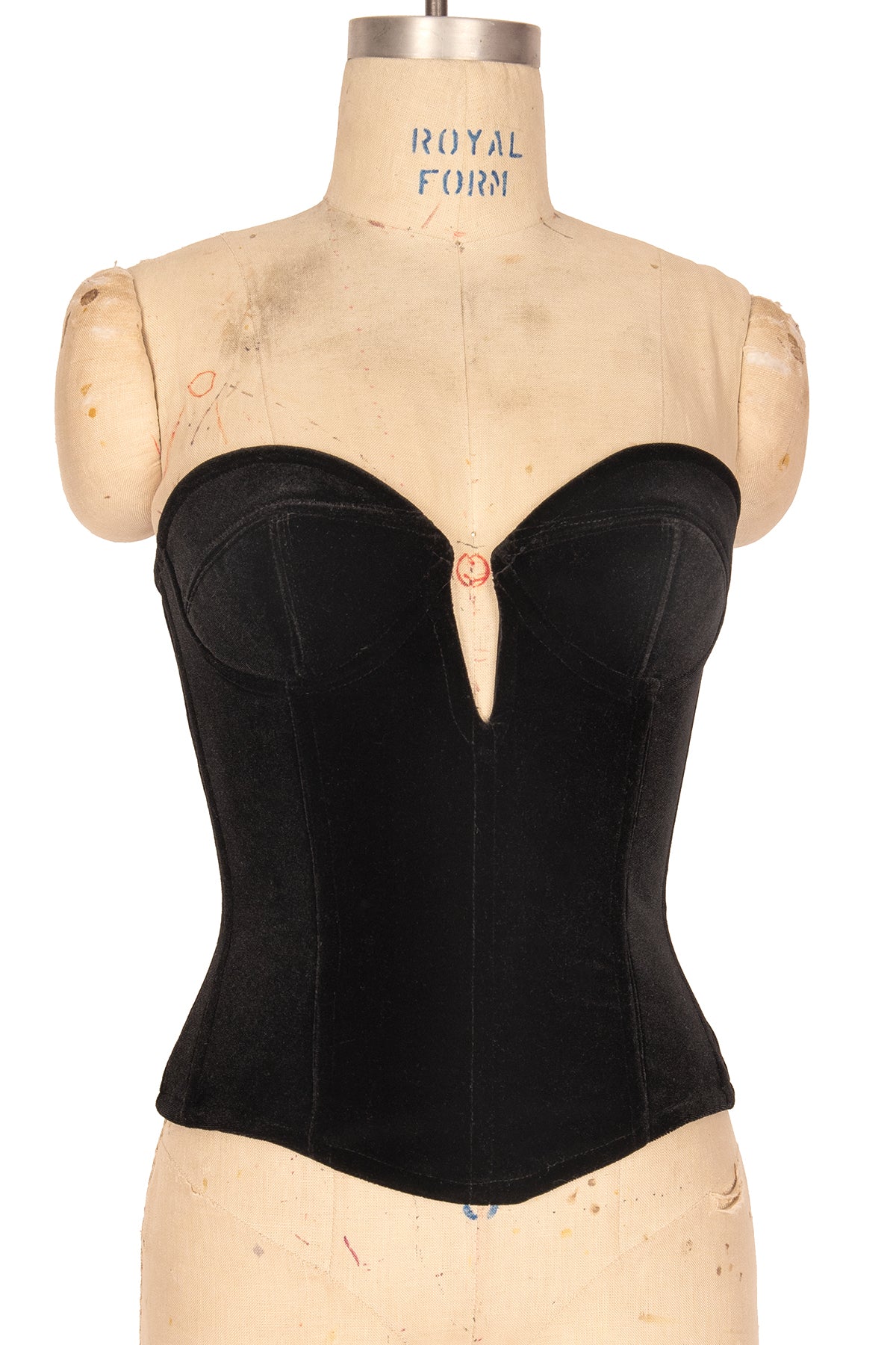 Lost Ink crushed velvet v plunge corset style bodysuit in black