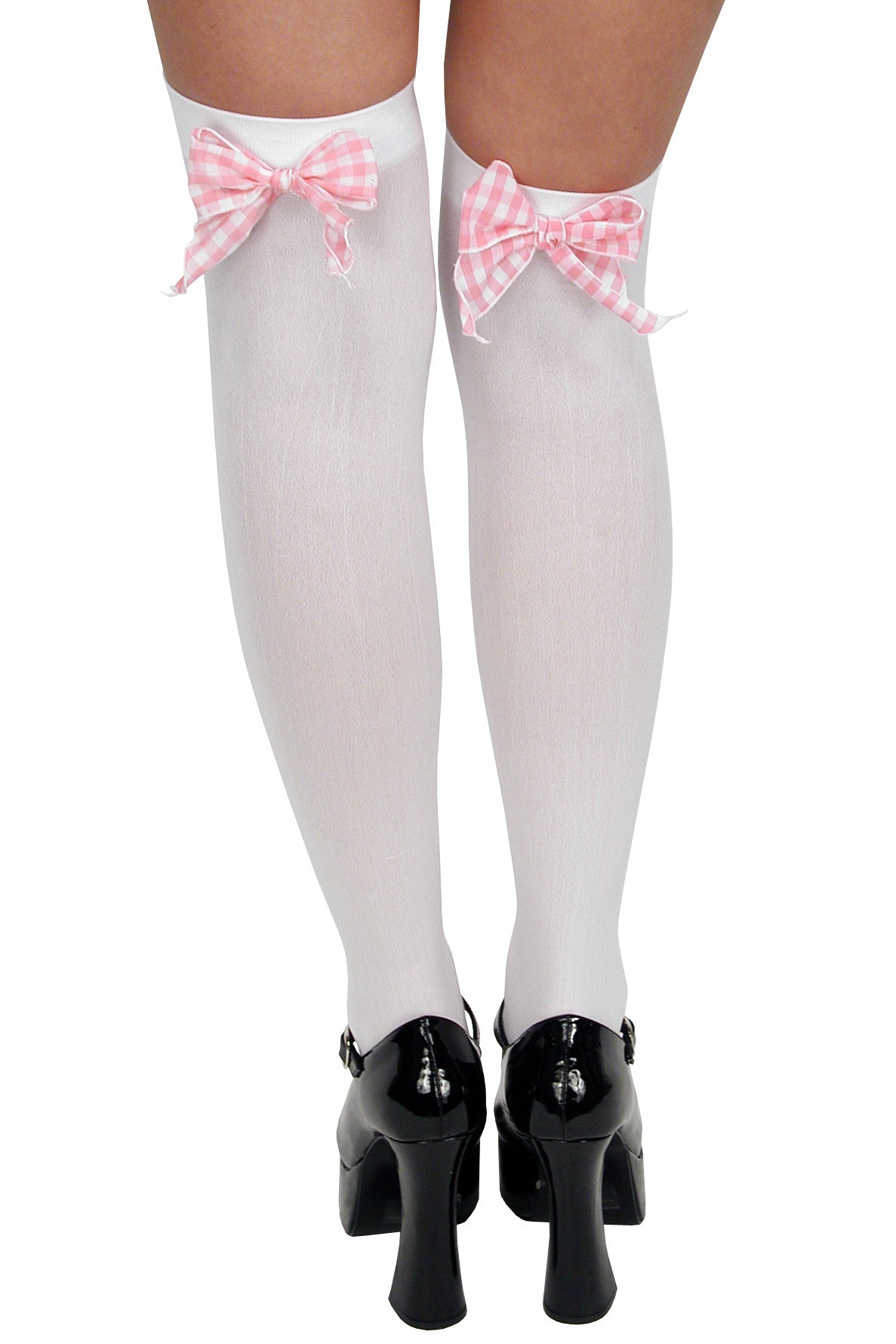 White Stockings with Pink Bows for Women