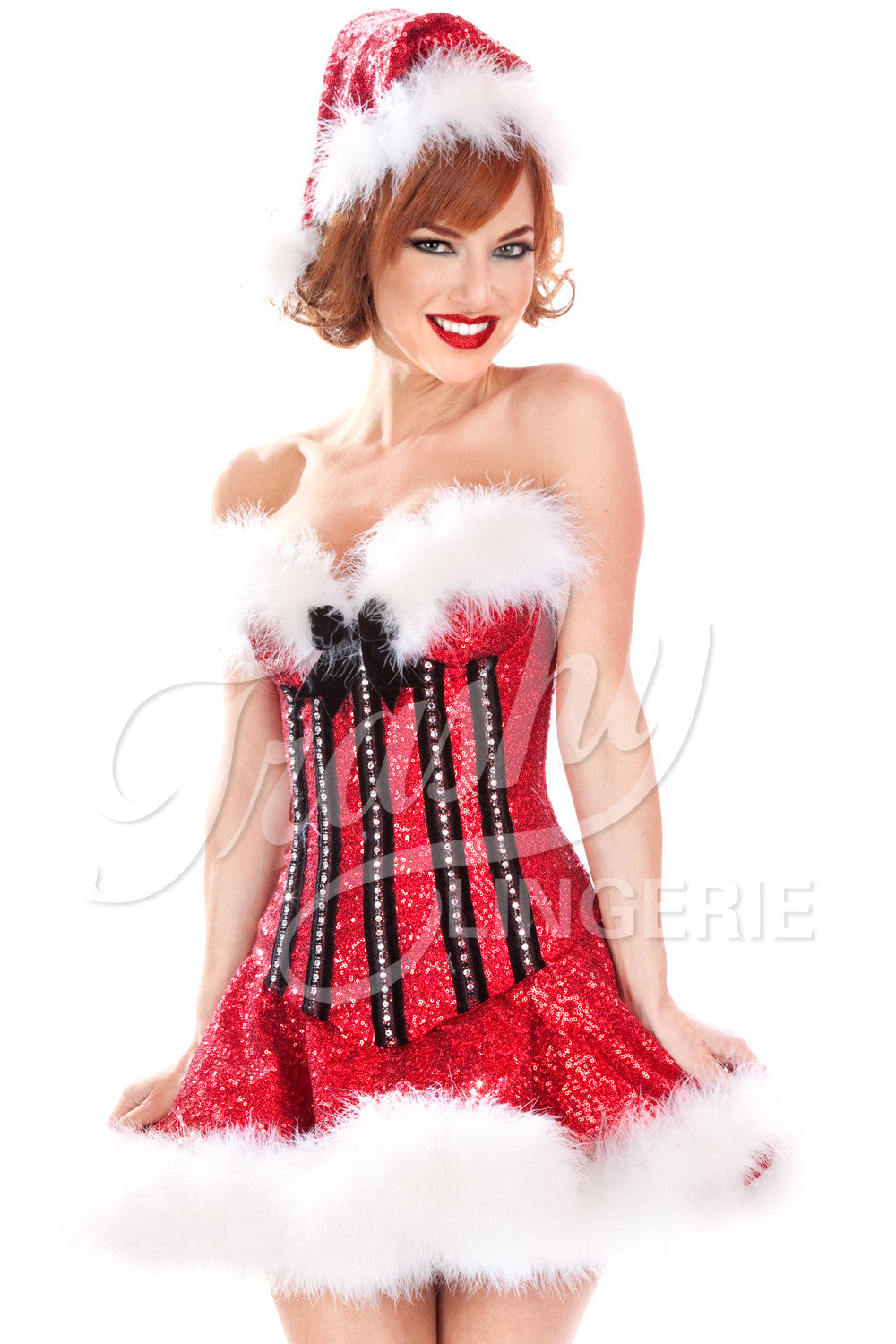Sequined Christmas Vixen Ariana Skirt