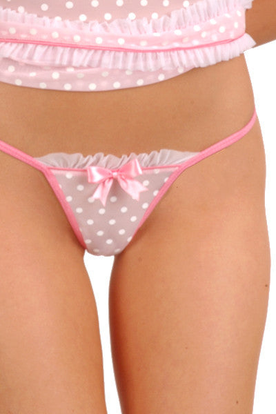 Créme Chantilly Thong with Ruffle