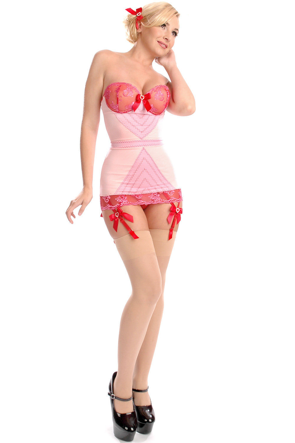Corazon Stretch Corset with Lace Cups