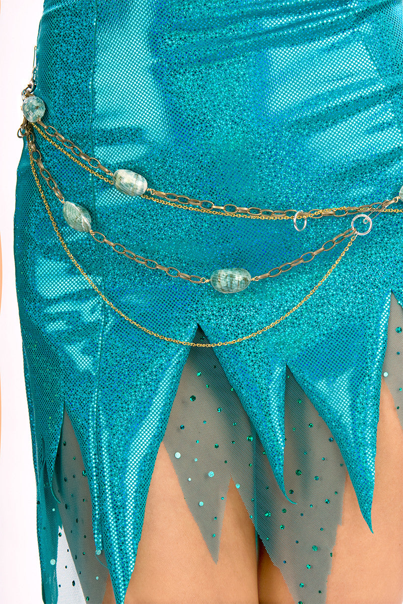 Strapless Mermaid Dress & Waist Chain