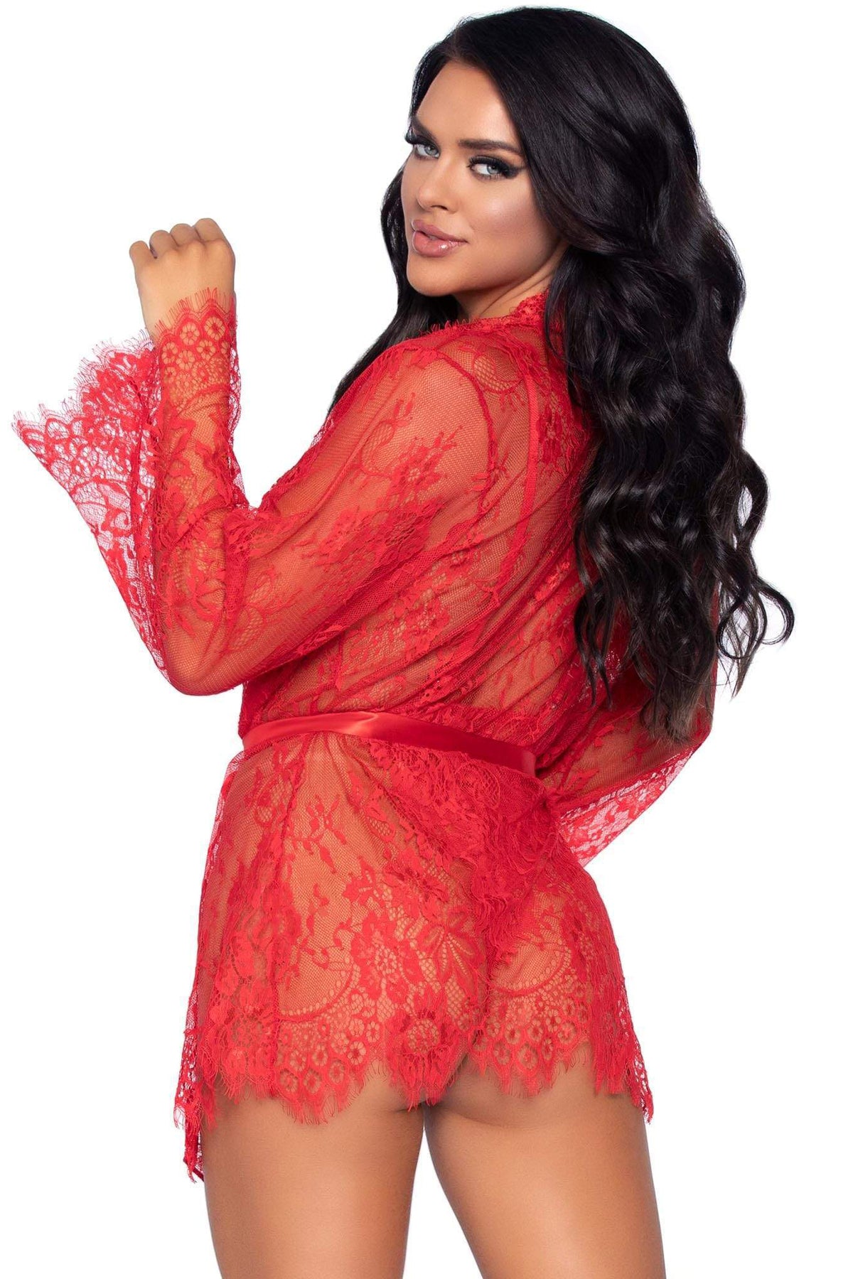 Floral Lace Teddy & Robe Set
