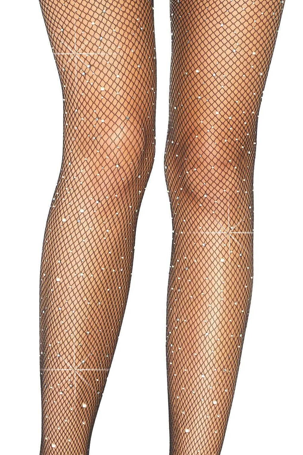 Rhinestone Fishnet Suspender Pantyhose