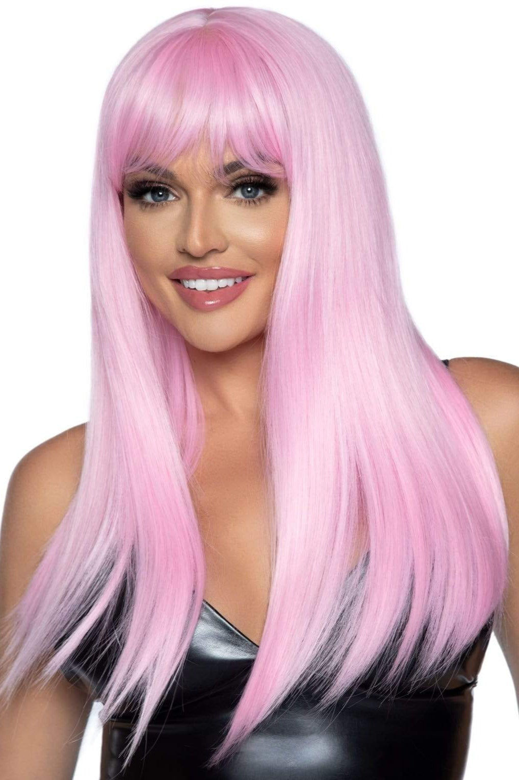 Long Straight Wig with Bangs